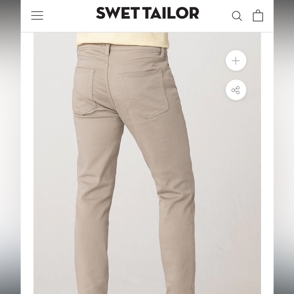 NEW Swet Tailor Duo Pants True Khaki size 30x30 slim fit - Picture 12 of 16